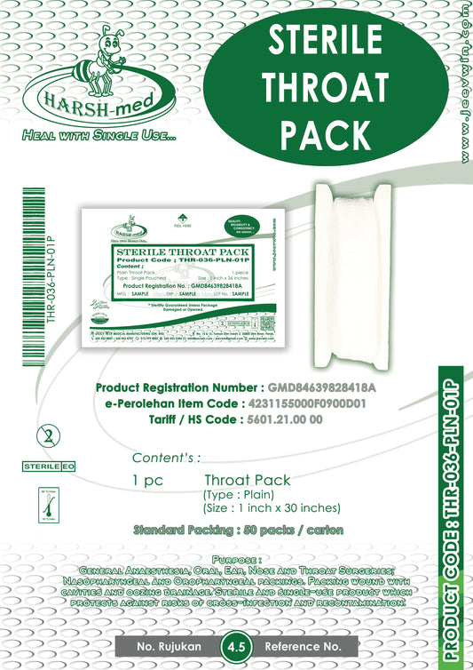 STERILE THROAT PACK - Plain